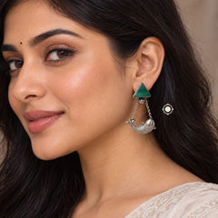 Sterling Silver Dilkash Machali Drop Earring