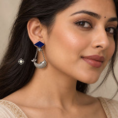 Sterling Silver Dilkash Machali Drop Earring