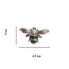 Sparkling Silver Dancing Honeybee Brooch