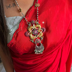 Sterling Silver Rajwada Kundan Long Necklace