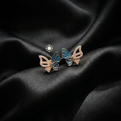 Sterling Silver Sparkling Butterfly Earring