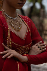 Muhurat Full Gold Citrine Waterfall Necklace