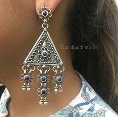 Sterling Silver Stone Earring