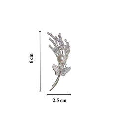 Sparkling Silver Butterfly Bliss Brooch