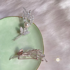 Sparkling Silver Butterfly Bliss Brooch