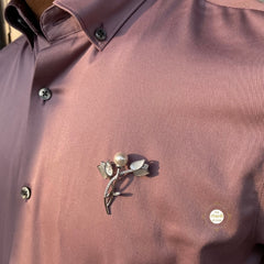 Sparkling Silver Dreamy Pearl Lotus Brooch