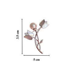 Sparkling Silver Dreamy Pearl Lotus Brooch