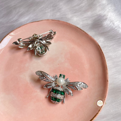 Sparkling Silver Dancing Honeybee Brooch