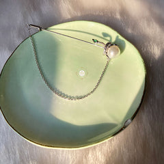 Sparkling Silver Pearl Serpent Emblem Brooch