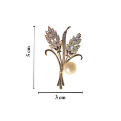 Sparkling Silver Pearl Bloom Pin Brooch