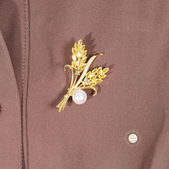 Sparkling Silver Pearl Bloom Pin Brooch