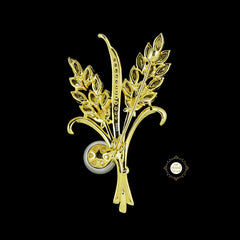 Sparkling Silver Pearl Bloom Pin Brooch