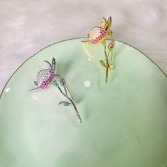 Sparkling Silver Blooming Lotus Brooch