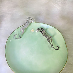 Sparkling Silver Jaguar Brooch