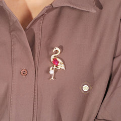 Sparkling Majestic Flamingo Brooch