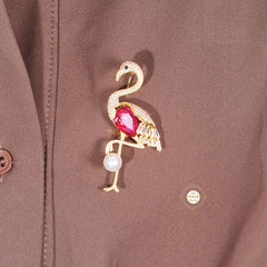 Sparkling Majestic Flamingo Brooch