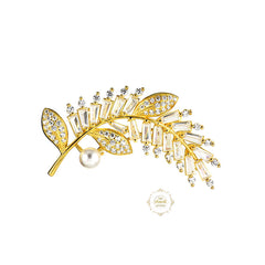 Sparkling Silver Fern Brooch