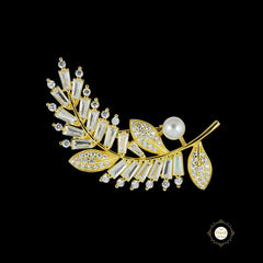 Sparkling Silver Fern Brooch