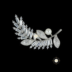 Sparkling Silver Fern Brooch