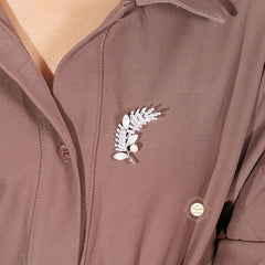 Sparkling Silver Fern Brooch