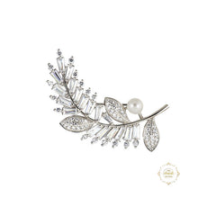 Sparkling Silver Fern Brooch
