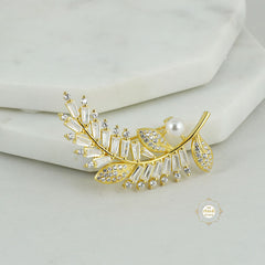 Sparkling Silver Fern Brooch