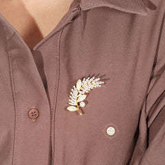 Sparkling Silver Fern Brooch