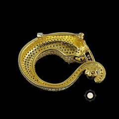 Sparkling Golden Jaguar Brooch