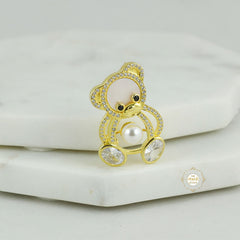 Sparkling Bear Hug Brooch