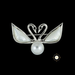 Sparkling Swan Love Brooch