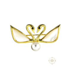 Sparkling Swan Love Brooch