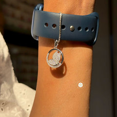 Sparkling Silver Luminous Lotus Charm