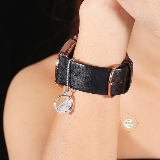 Sparkling Silver Luminous Lotus Charm