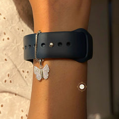 Sparkling Silver Butterfly Bliss Charm