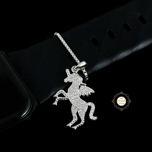 Sparkling Silver Mystic Unicorn Charm