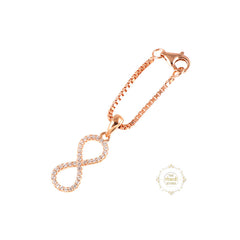 Sparkling Silver Rose Gold Infinity Charm