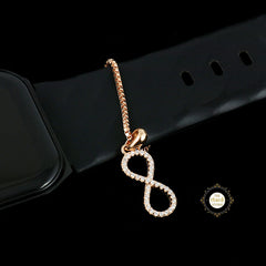 Sparkling Silver Rose Gold Infinity Charm