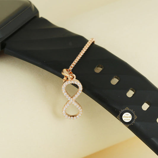 Sparkling Silver Rose Gold Infinity Charm