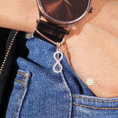 Sparkling Silver Rose Gold Infinity Charm