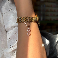 Sparkling Silver Rose Gold Infinity Charm