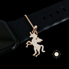 Sparkling Silver Rose Gold Mystic Unicorn Charm