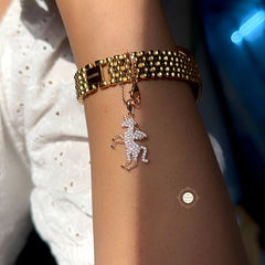 Sparkling Silver Rose Gold Mystic Unicorn Charm