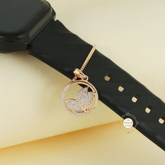 Sparkling Silver Rose Gold Luminous Lotus Charm