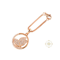 Sparkling Silver Rose Gold Luminous Lotus Charm