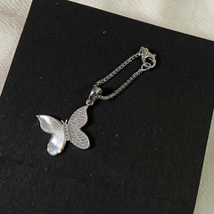 Sterling Silver Sparkling Silver Butterfly Watch Charm