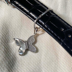 Sterling Silver Sparkling Silver Butterfly Watch Charm