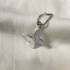 Sterling Silver Sparkling Silver Butterfly Watch Charm