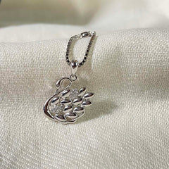 Sterling Silver Sparkling Silver Swan Watch Charm