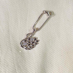 Sterling Silver Sparkling Silver Swan Watch Charm