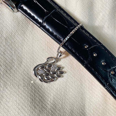 Sterling Silver Sparkling Silver Swan Watch Charm